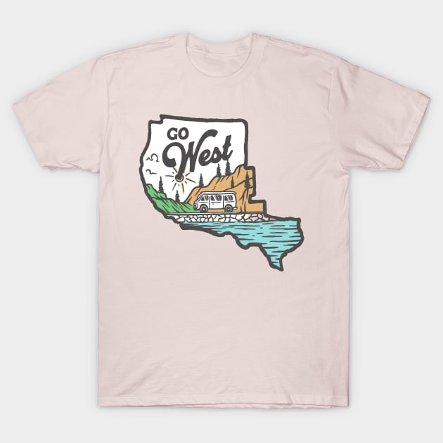 Go West Van Life T-Shirt by Big Sur California 